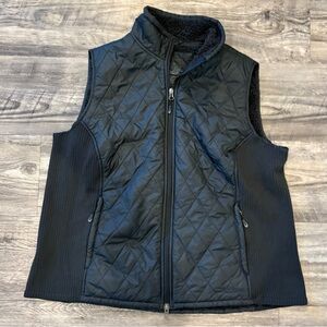 LL Bean Black Quilted Vest with Zipper - 2XL